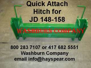Quick attach coupler for JD 148 158 style loaders  