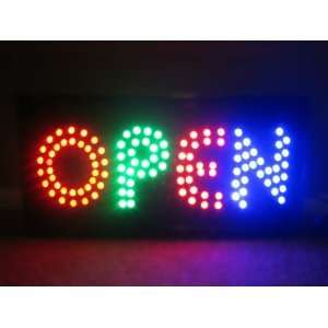   LED OPEN SIGN ANIMATED NEON LIGHT19”X10” SWITCH CHAIN RUNNING ATM