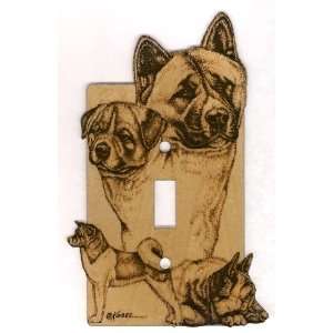  Akita Laser Engraved Dog Switch Plate (Single Switch 