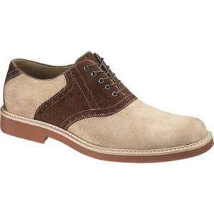 Mens Hush Puppies Authentic Saddle Shoe Taupe / Brown  