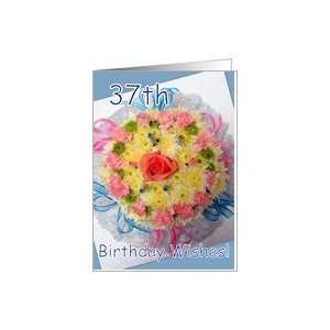  37th Birthday   Floral Cake Card Toys & Games