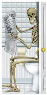 Skeleton Bathroom Door Cover  measures 30 x 5. This door cover is 