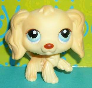 Littlest Pet Shop~#91 YELLOW/CREAM COCKER SPANIEL PUPPY DOG Blue Eyes 