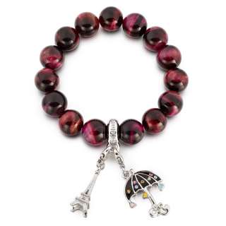 GENUINE Fashion Jewelry Rose red tiger eyes Natural Stone Charm 