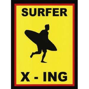  Sign   Surfer Crossing by Unknown 18x24