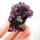 clear gem fluorite cubic crystals w purple zoning