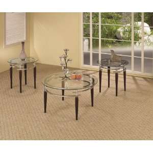   Table Sets 3 Piece Contemporary Glass Top Occasional Table Set Home