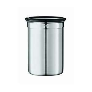  Stainless Steel .1 Quart Jar / Canister with Black Glass 