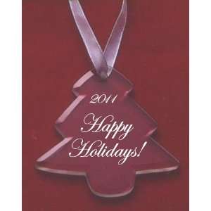  Happy Holidays 2011 Glass Tree Ornament 