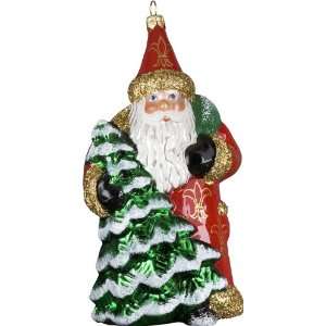  Ino Schaller Blown Glass Evergreen Red Santa by Joy To The 