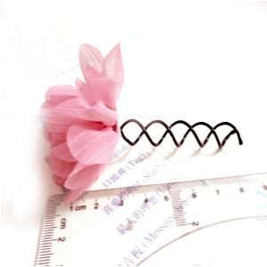   Rose (Pink) Simple Style Spin Pin Clip Hair Styler Dark Hair Beauty