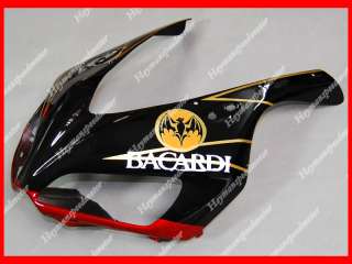 For 06 07 Honda CBR 1000RR ABS Aftermarket Fairing BACARDI Black Red 