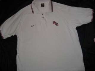 NWOT Mens XL NIKE FSU FLORIDA STATE SEMINOLES Polo Shirt 100% White 