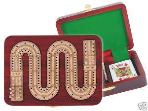 Tracks ZigZag Continuous Cribbage Board Box Bloodwood  