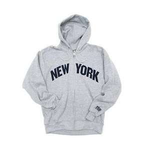  YES Network Felt Letter Zip Hooded Sweatshirt   Grey XX 