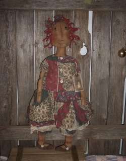 PATTERN* Primitive Raggedy Annie and Her Bunny Rabbit DOLL PATTERN 