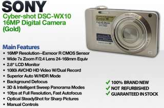   DSC WX10 Digital Camera (Gold) Compact, Point & Shoot Specifications
