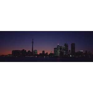  Buildings Lit Up at Night, Cn Tower, Toronto, Ontario 