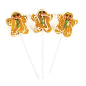 Gingerbread Man Swirl Lollipops (1 dz)  Grocery & Gourmet 