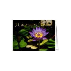  51st Birthday, Lotus flower Card Toys & Games