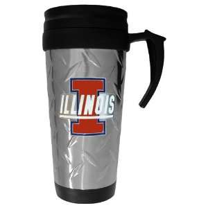   Fighting Illini NCAA Diamond Plate Travel Mug