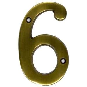  Traditional House Number 6   Aged Brass   4