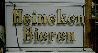 Rare 1950s Heineken Bieren Glass Sign   Holland  