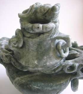 CHINESE SOAPSTONE CENSOR FOO DOGS MythicBeast SCULPTURE  