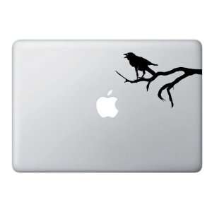  Crow on Tree Branch   Vinyl Laptop or Macbook Decal 