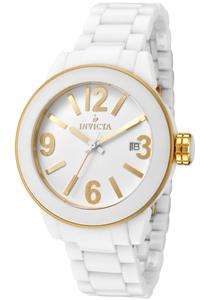 NEW INVICTA WOMENS 1161 CERAMICS COLLECTION ROUND WHITE WATCH NEW IN 