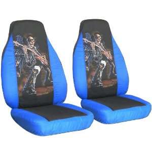  2 Medium blue and Black Hot Guitar seat covers for a 2011 