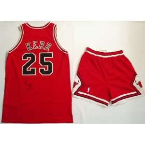 Steve Kerr Signed Bulls Red Nike Game Worn 1998 Finals Jersey & Shorts