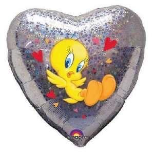  18 Tweety Love Hearts Holographic Balloon Toys & Games