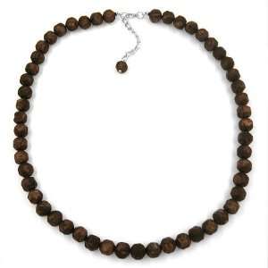  Necklace, Baroque Beads 10mm, Brown 60cm DE NO Jewelry