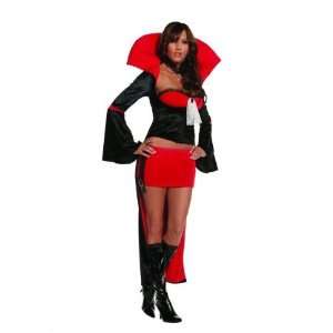 pc coffin queen top, long sleeve jacket w/stand up collar, skirt 