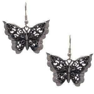  SWALLOWTAIL Silver Butterfly Hook Earrings Jewelry