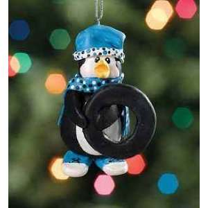  Penguin Christmas Ornament   Inner Tube Sledding