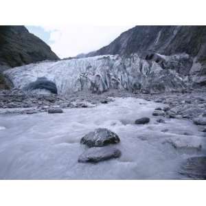 Melt Water and Glacial Rock Terrain at Glacier Terminus, Franz Joseph 