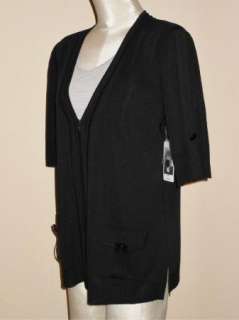 NWT Exclusively Misook Black Zip Front Jacket S $398  