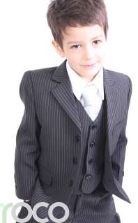 CHILDRENS SUITS FORMAL WEAR 5PC PINSTRIPE SUIT 1 13YRS  