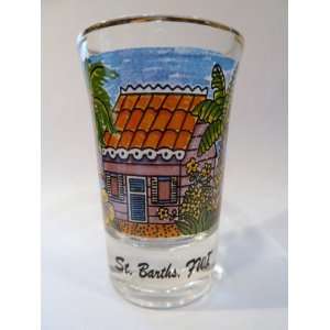    St.Barths Beach House w/Gold Rim Shot Glass