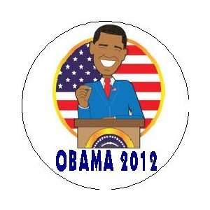 OBAMA 2012   American Flag LARGE 2.25 Pinback Button   Barack Obama 