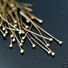 50ps 2.3in ANTIQUE BRASS HEADPINS FINDING  