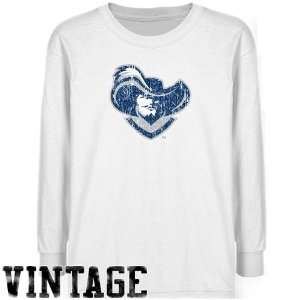  Xavier Musketeers Youth White Distressed Logo Vintage T 