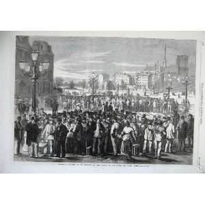  1869 Workmen Waiting Engaged Place Hotel De Ville Paris 