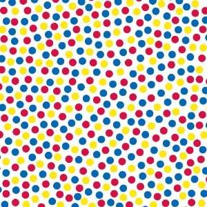  Primary Dot on White 12 x 12 Cardstock Arts, Crafts 