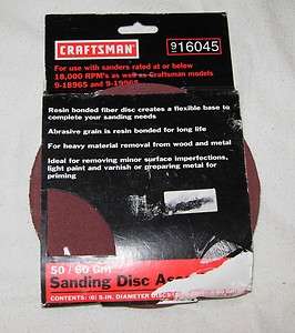 Craftsman 6 piece Sanding 5 inch Disc Pack 916045 16045  