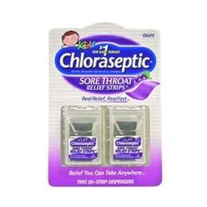  Chloraseptic Sore Throat Relief Strips for Kids, Grape 