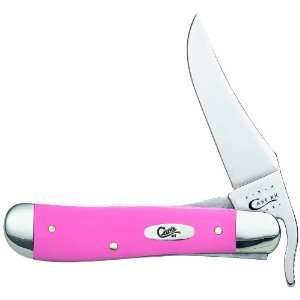 Case Cutlery 7770 Pink Smooth Synthetic Russ Lock Knife with Stainless 