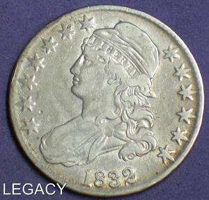 1832 CAPPED BUST HALF DOLLAR BETTER DATE SILVER (IE+  